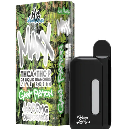 Vape Disposable  Gary Payton Maxx – 4ML w/ Live Resin Liquid Diamonds – THCA + THC-P Hemp Living