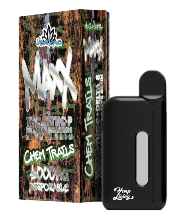 Vape Disposable | THCA Chem Trails Maxx 4ML w/ Live Resin Liquid Diamonds + THC-P Hemp Living