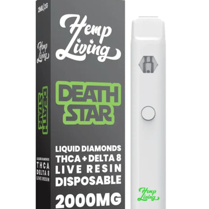 Vape Disposable | THCA Death Star + Delta 8 Live Resin + Liquid Diamonds 2g | 2000mg Hemp Living