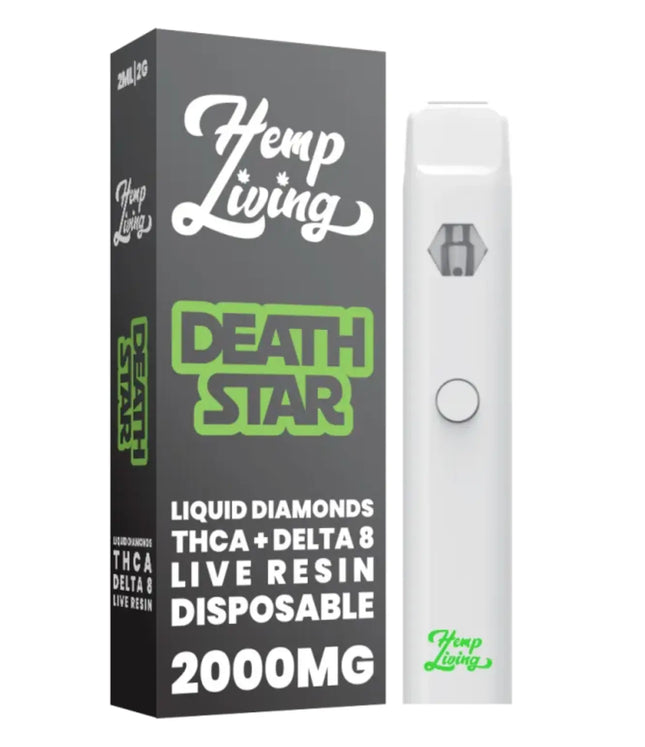 Vape Disposable | THCA Death Star + Delta 8 Live Resin + Liquid Diamonds 2g | 2000mg Hemp Living